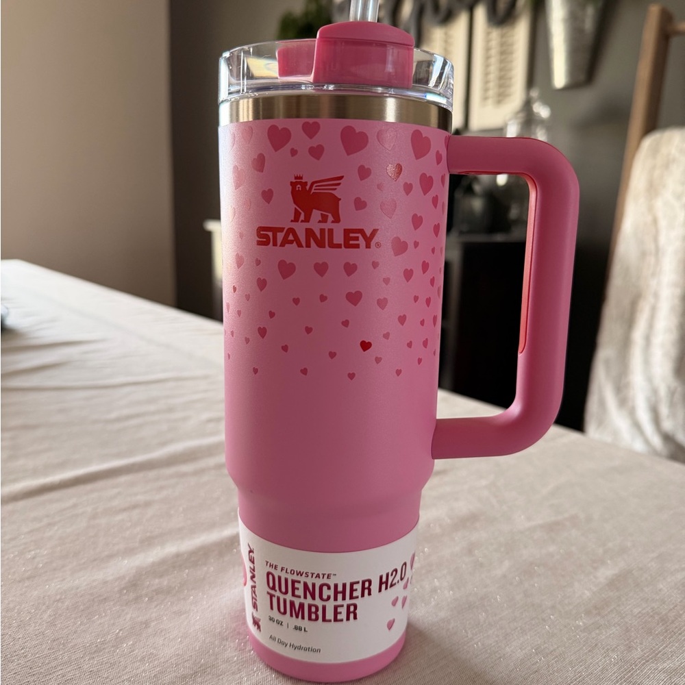 Stanley Pink Heart Quencher Tumbler